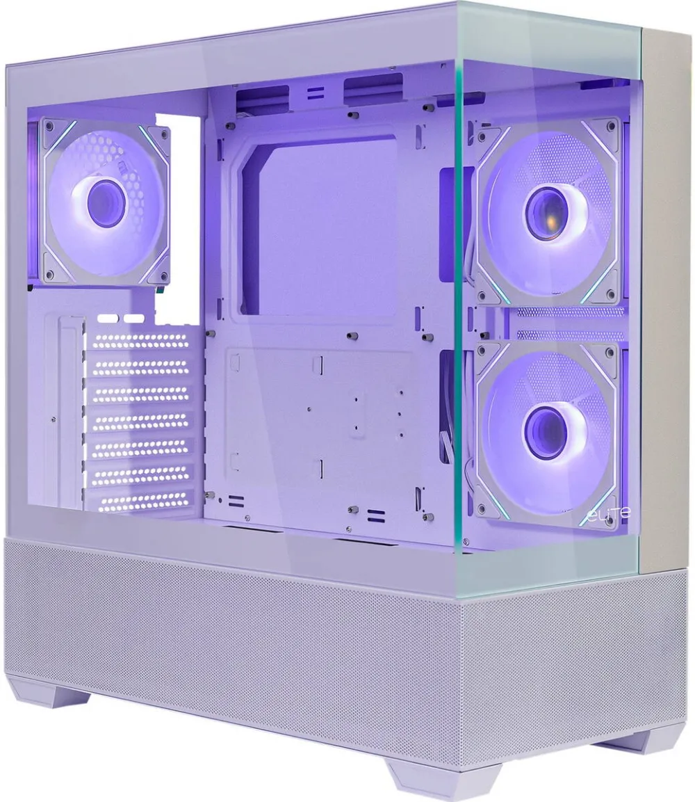 Carcasa PC Cooler Master Elite 690 Alb (Alb/wood, tempered glass x 2)