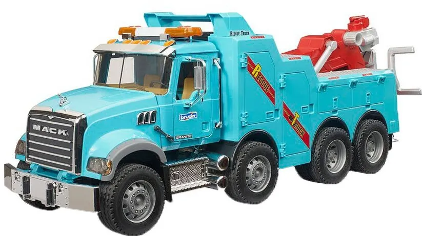 Masina BRUDER MACK Granite recovery and tow truck with light and sound module, model vehicle