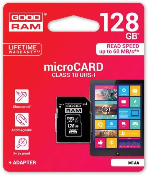 Card de Memorie GOODRAM Micro SDXC UHS-I Clasa 10 128GB + Adaptor