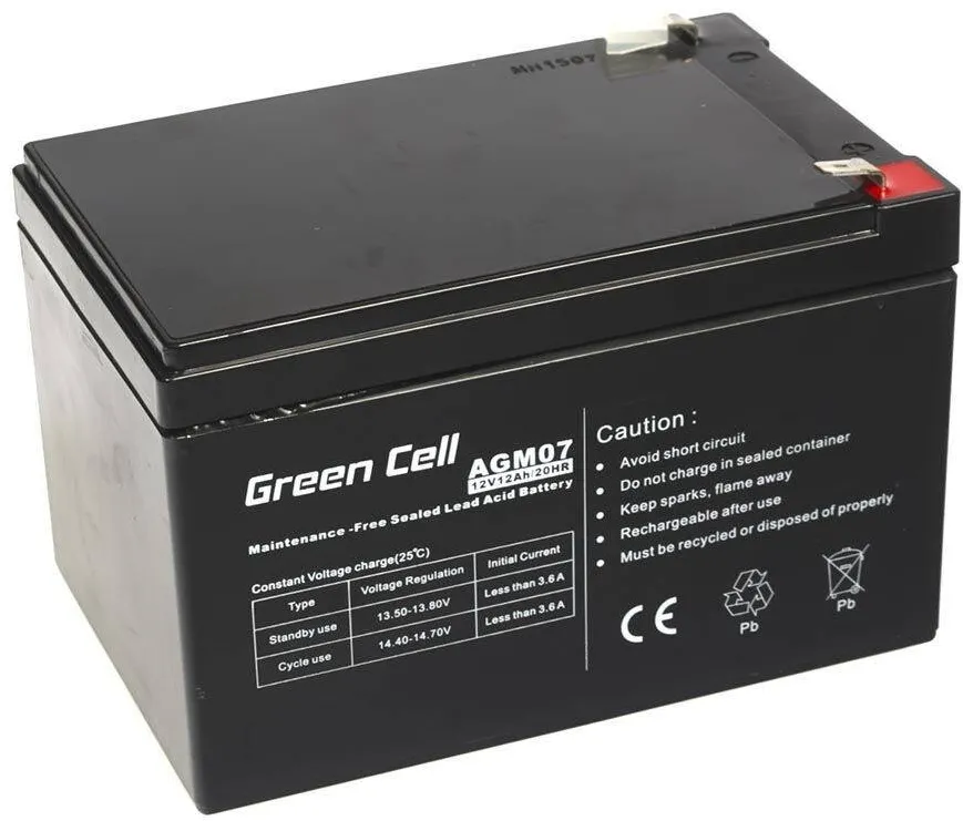 Green Cell AGM Baterie 12V 12Ah - Batterie - 12.000 mAh Sealed Lead Acid (VRLA)