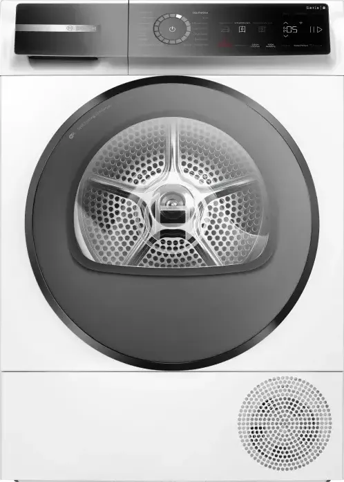 Uscator de rufe BOSCH seria 8 WQB246D41, Clasa B, Pompa de caldura, AutoDry, Conexiune WiFi Home Connect, SmartDry, SelfCleaning Condenser, 9 kg
