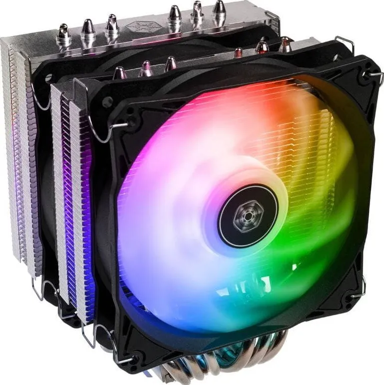 Cooler Silverstone Cooler procesor, Silverstone, 1850 rpm, Iluminare RGB, 30.5 dB, Cupru, 120 mm, Negru