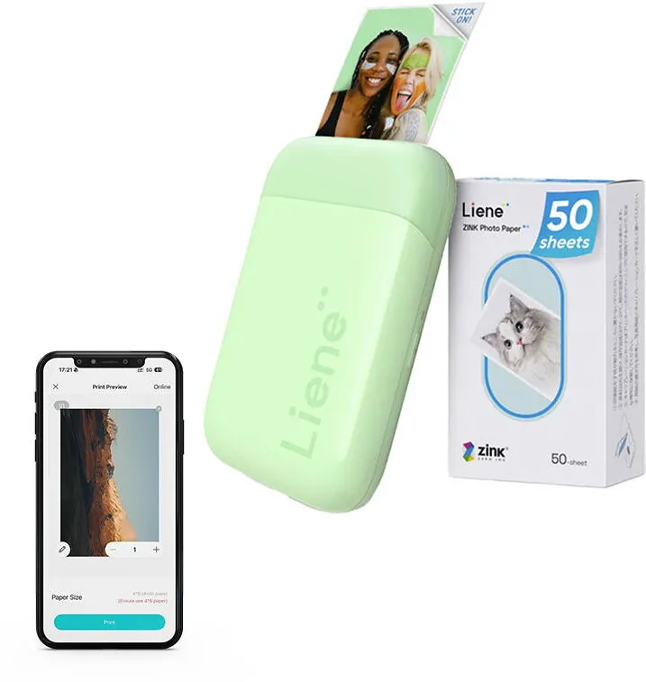Imprimanta termica Liene Imprimanta foto portabila Liene Pearl 2x3" (verde)