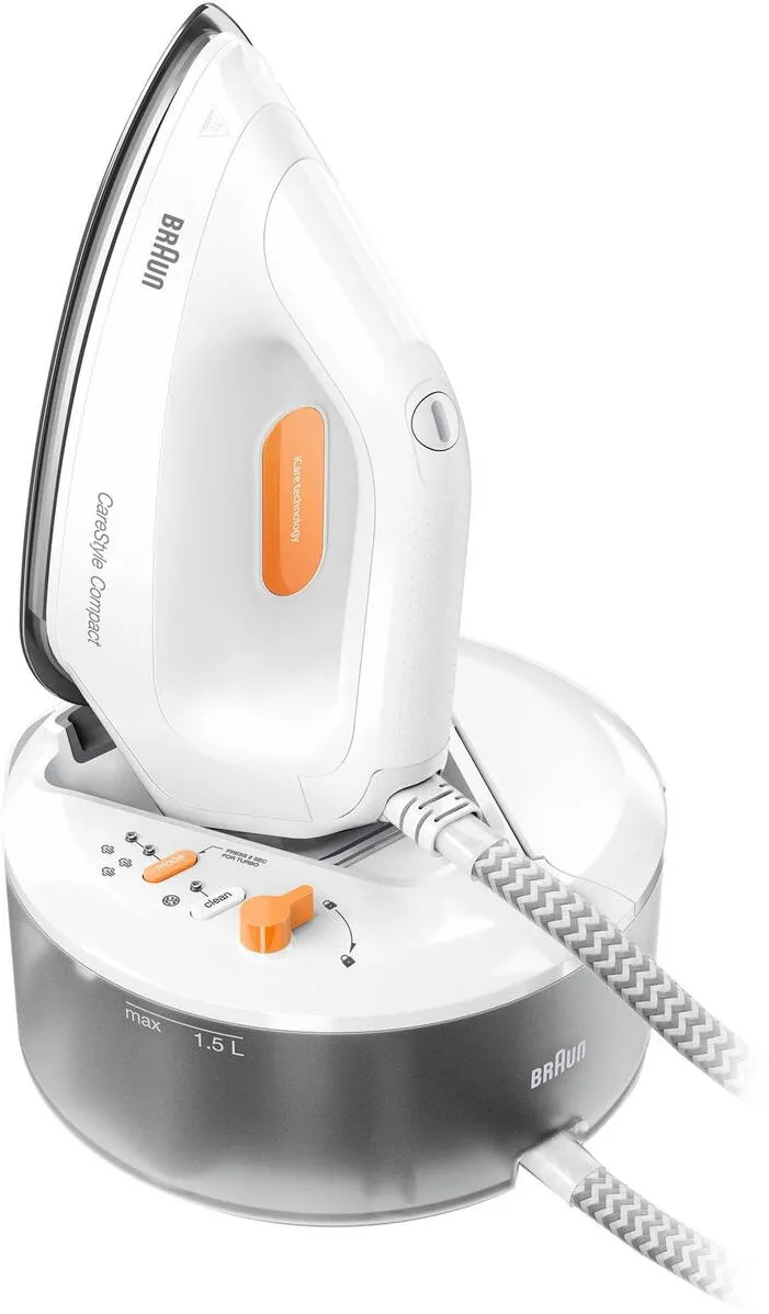 BRAUN CareStyle Compact IS 2132 WH, steam ironing station (white/orange)