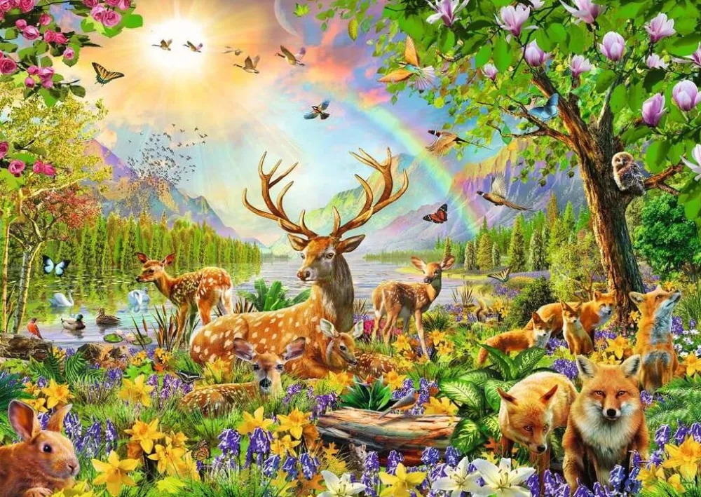 Puzzle Ravensburger Childrens puzzle graceful deer family (200 pieces)