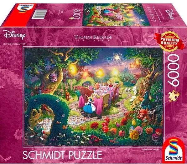 Puzzle Schmidt Spiele Thomas Kinkade Studios: Disney Dreams Collection - Alice in Wonderland, Mad Hatter's Tea Party, Puzzle (6000 Pieces)