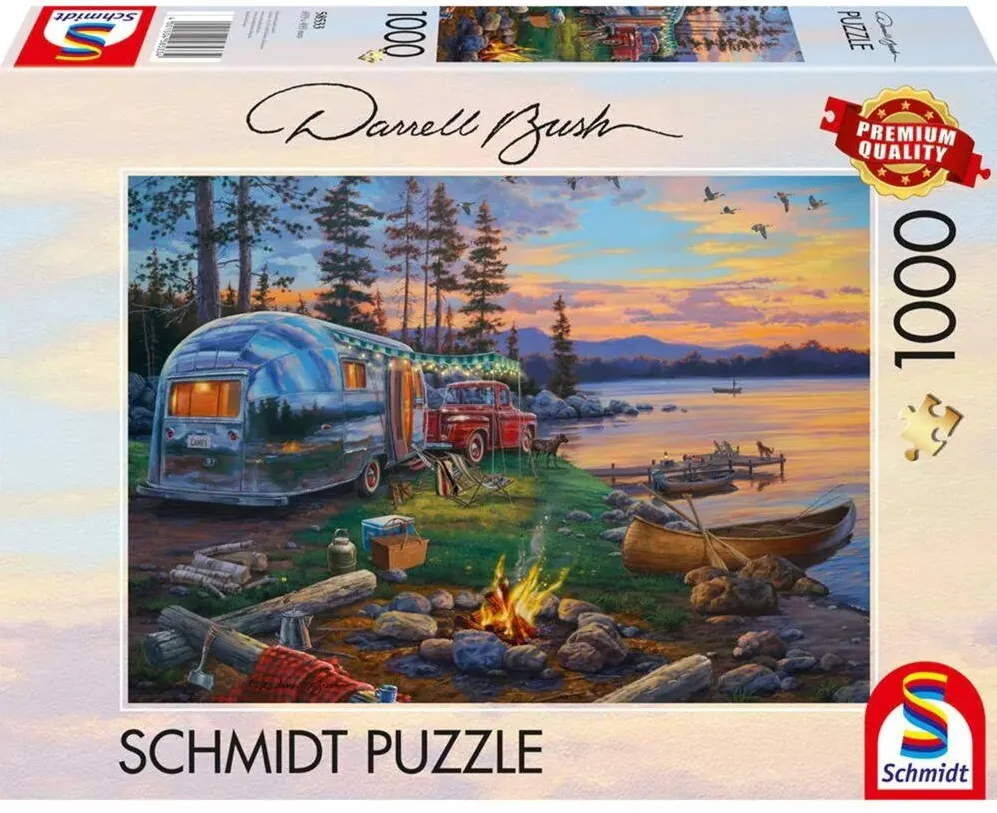 Puzzle Schmidt Spiele Darrell Bush: Camping idyll by the lake, puzzle (1000 pieces)