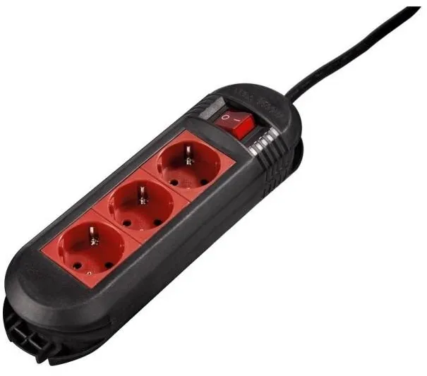 HAMA Multipriza, protectie copii, 1.5m, Negru-Rosu, 47883