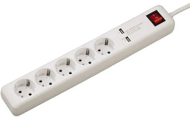 HAMA Hama Prelungitor  USB 3A  5p, alb, 137201