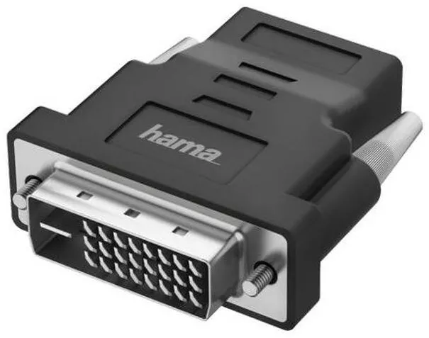 Adaptor HAMA 1x DVI Male - 1x HDMI Female, negru