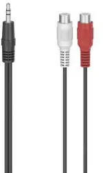 HAMA Audio Adapter, 2 x RCA Socket - 3.5 mm Jack Plug, Stereo