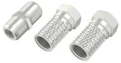 HAMA SAT Rec. Adapter Kit, 2 x F-Plugs and F-Socket - F-Socket Adapter