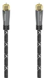 HAMA SAT Connection Cable, F-Plug - F-Plug, Metal, Gold-Plated, 1.5 m, 120 dB