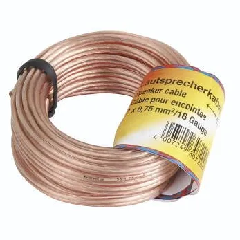 HAMA Loudspeaker Cable 2 x 0.75 mm<sup>2</sup>, 10 m, transparent
