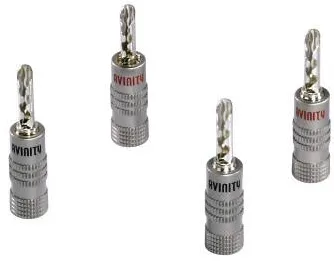Avinity Banana Plug, silver-plated, set of 4