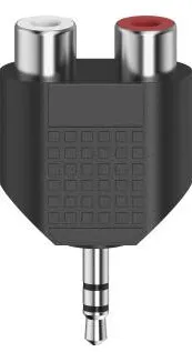 HAMA Short Audio Adapter, 3.5 mm Jack Socket Stereo - 2 x RCA Socket