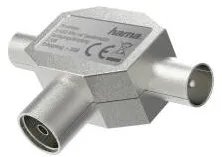 Adaptor HAMA Antenna Splitter, Coax Connector – 2 Coax Plugs, Metal