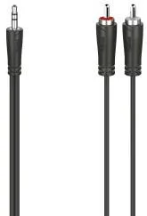 HAMA Audio Cable, 3.5 mm Jack Plug - 2 RCA Plugs, Stereo, 1.5 m