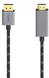 HAMA Video Cable, DisplayPort Plug - HDMI™ Plug, Ultra-HD 4K@60 Hz, Alu, 1.50 m
