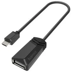 HAMA USB-OTG Adapter, Micro-USB Plug - USB Socket, USB 2.0, 480 Mbit/s