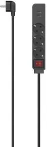 HAMA Power Strip, 3-Way, USB-A 17 W, Switch, 1.4 m, black