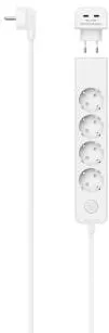HAMA Power Strip, 5-Way, w. 17 W 2-Way USB-C Adapter, Switch, 1.4 m, white