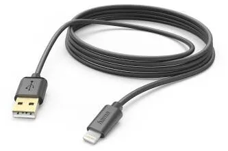 HAMA Charging Cable, USB-A - Lightning, 3 m, black