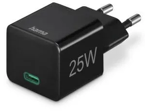 HAMA Fast Charger, USB-C, Mini Charger, PD, 25 W, black