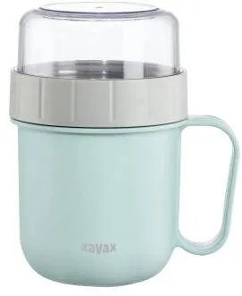 Cana pentru cereale XAVAX To Go cu 2 compartimente, 500 + 200 ml, albastru pastel/gri