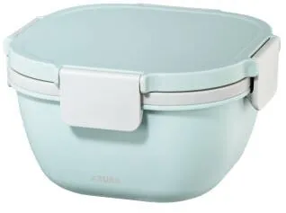 XAVAX Salad Box To Go, Dressing Container, Topper 3 Compartments, Cutlery, 1.4 l,