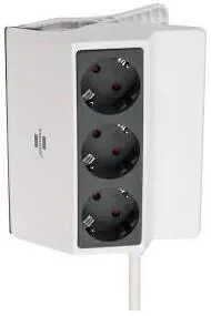 Brennenstuhl Multiple Socket, 3 way, 3m, as clamp up to 5cm, white/anthracite
