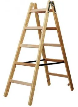 Brennenstuhl Wooden Stepladder, 2 x 5 rungs, 1.32 m, durable up to 150 kg