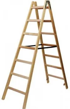 Brennenstuhl Wooden Stepladder, 2 x 7 rungs, 1.84 m, durable up to 150 kg