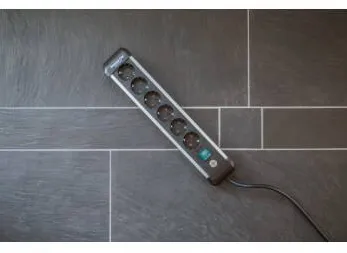 Brennenstuhl "Premium-Alu-Line" Multi Socket, 6-way, Switch, 3m, Silver/Black