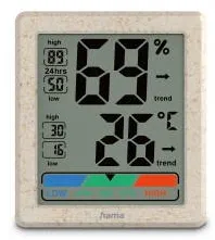 HAMA "Ponza" Thermometer and Hygrometer, Digital, For Indoors, beige