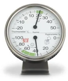 HAMA "Tahiti" Thermometer and Hygrometer, Ø 11 cm, silver