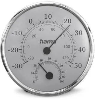 HAMA "Saipan" Thermometer and Hygrometer, silver/grey