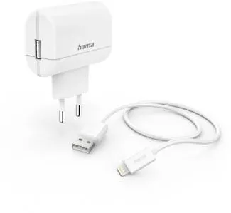 HAMA Charger with Lightning Charging Cable, 12 W, 1 m, white