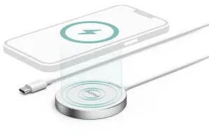 HAMA "MagCharge FC15" Wireless Charger, 15 W, Wireless for Apple iPhone, white