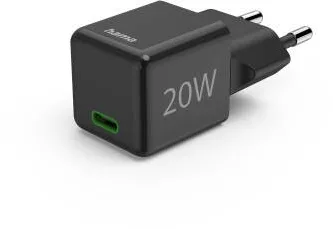 HAMA Fast Charger, USB-C, Super-Mini Charger, PD, 20 W, black
