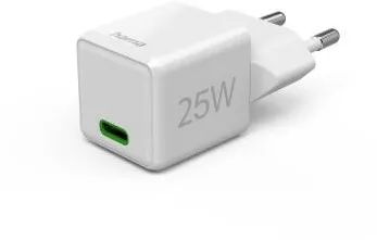 HAMA Fast Charger, USB-C, Super-Mini Charger, PD, 25 W, white