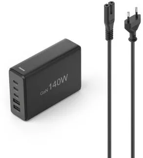 HAMA 5-Port USB Charging Station, GaN, Fast Charger, 3xUSB-C, 2xUSB-A, PD, 140 W