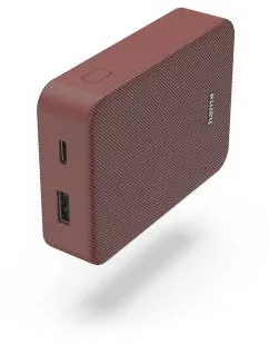 HAMA "Colour 10" Power Pack, 10000 mAh, 2 Outputs: USB-C, USB-A, red