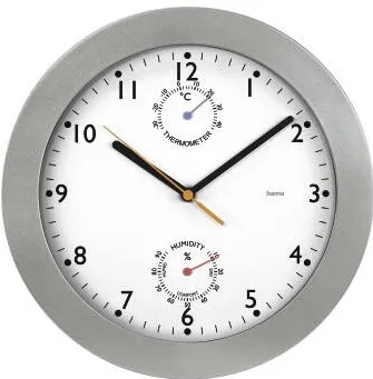HAMA "PG-300" DCF Radio Wall Clock with Thermometer/Hygrometer