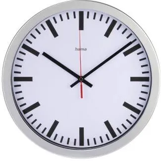 HAMA "Station" DCF Radio Wall Clock, silver