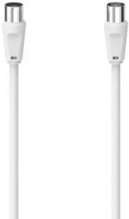 HAMA Antenna Cable, Coax Plug – Coax Socket, 3 m, 75 dB, white