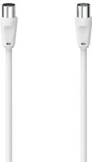 HAMA Antenna Cable, Coax Plug – Coax Socket, 10 m, 75 dB, white