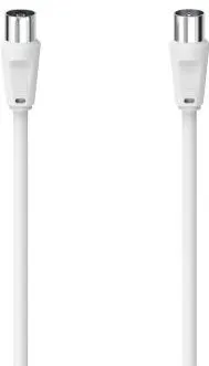 HAMA Antenna Cable, Coax Plug – Coax Socket, 5 m, 75 dB, white
