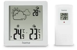 HAMA "Zakynthos" Weather Station, Thermometer, Hygrometer, with Outdoor Sensor,