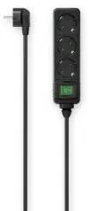 HAMA Power Strip, 3-Way, Switch, 3 m, black